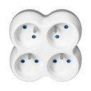 140897 - Power socket splitter 4x2P+E, white-grey