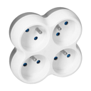 140897 - Power socket splitter 4x2P+E, white-grey