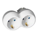 140904 - Power socket splitter 2x2P+E (Schuko), white-grey