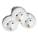 140905 - Power socket splitter 3x2P+E (Schuko), white-grey