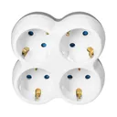 140906 - Power socket splitter 4x2P+E (Schuko), white-grey