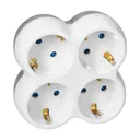 140906 - Power socket splitter 4x2P+E (Schuko), white-grey