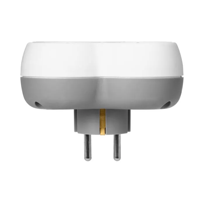 140906 - Power socket splitter 4x2P+E (Schuko), white-grey