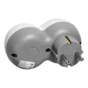 140907 - Power socket splitter 2x2P+E (Schuko) with 2xUSB charger, white-grey
