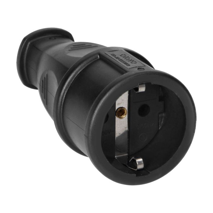 140918 - Workshop socket 2P+E (Schuko) with a comfortable grip, black