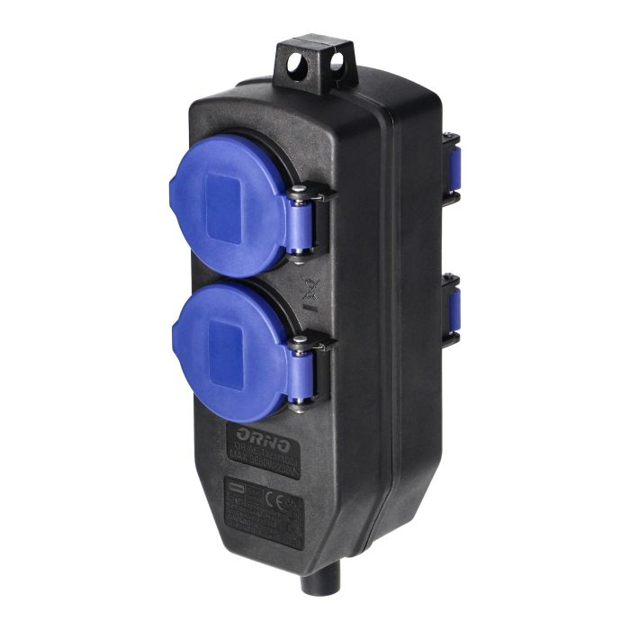 140929 - 4-way weatherproof extension socket, shock-resistant, 4x2P+E Schuko, 16A, IP44