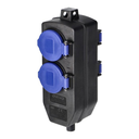 140929 - 4-way weatherproof extension socket, shock-resistant, 4x2P+E Schuko, 16A, IP44