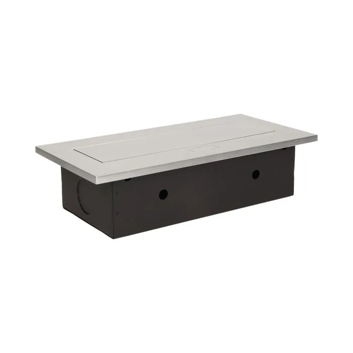 141037 - Recessed furniture socket 3x2P+E, silver power supply: 230V AC / 56-60Hz; maximum load: 3600W; protection rating: IP20;