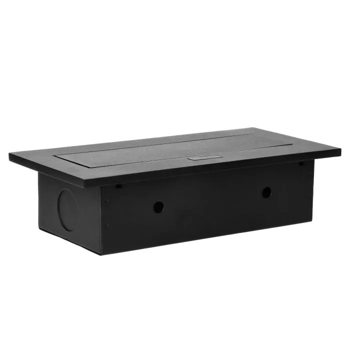 141038 - Recessed furniture socket 3x2P+E, black power supply: 230V AC / 56-60Hz; maximum load: 3600W; protection rating: IP20;