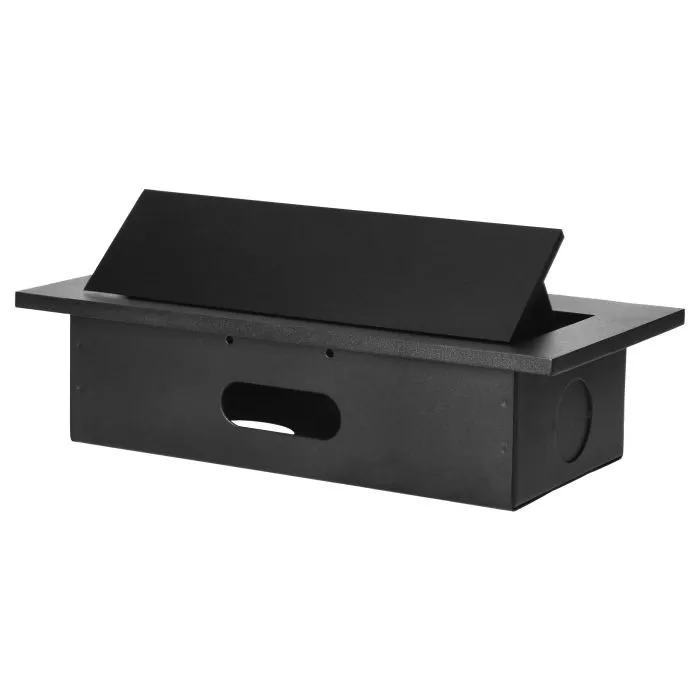 141038 - Recessed furniture socket 3x2P+E, black power supply: 230V AC / 56-60Hz; maximum load: 3600W; protection rating: IP20;