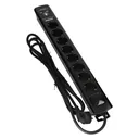 140996 - Power strip with surge protection, 8 sockets 2P+E (Schuko), 3x1.0mm2 cable, 3m long, with a two-way backlit switch, 10A / 230 VAC, surge protector type 3, 2xUSB 2.1A charger, white