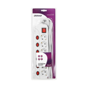 140991 - Multiswitch powerstrip, Schuko sockets with independent ON/OFF switches for 6 Schuko sockets , cable 3x1,5mm2, 1.5m long, total power consumption of 3680W