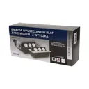 141039 - Recessed furniture socket 3x2P+E with 1.5m cable, silver power supply: 230V AC / 56-60Hz; maximum load: 3600W; protection rating: IP20; colour: silver