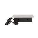 141039 - Recessed furniture socket 3x2P+E with 1.5m cable, silver power supply: 230V AC / 56-60Hz; maximum load: 3600W; protection rating: IP20; colour: silver