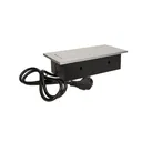 141039 - Recessed furniture socket 3x2P+E with 1.5m cable, silver power supply: 230V AC / 56-60Hz; maximum load: 3600W; protection rating: IP20; colour: silver