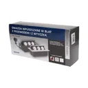 141040 - Recessed furniture socket 3x2P+E with 1.5m cable, black power supply: 230V AC / 56-60Hz; maximum load: 3600W; protection rating: IP20; colour: silver