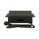 141040 - Recessed furniture socket 3x2P+E with 1.5m cable, black power supply: 230V AC / 56-60Hz; maximum load: 3600W; protection rating: IP20; colour: silver