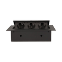 141042 - Recessed furniture socket 3x2P+E, black power supply: 230V AC, 3x16A, ; maximum load: 3600W; protection rating: IP20;