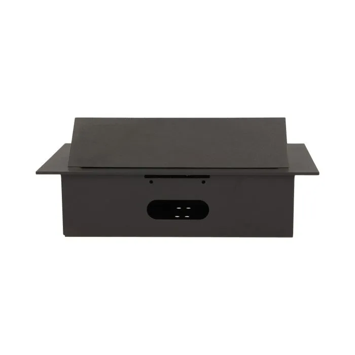 141042 - Recessed furniture socket 3x2P+E, black power supply: 230V AC, 3x16A, ; maximum load: 3600W; protection rating: IP20;