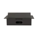141042 - Recessed furniture socket 3x2P+E, black power supply: 230V AC, 3x16A, ; maximum load: 3600W; protection rating: IP20;