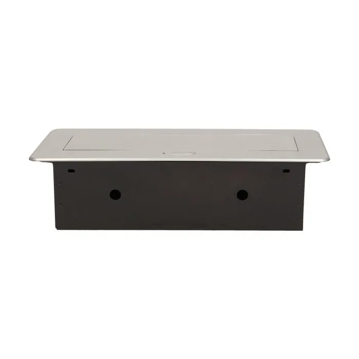 141045 - Recessed furniture socket 3x2P+E, silver power supply: 230V AC / 56-60Hz; maximum load: 3600W; protection rating: IP20;