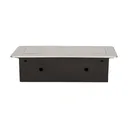 141045 - Recessed furniture socket 3x2P+E, silver power supply: 230V AC / 56-60Hz; maximum load: 3600W; protection rating: IP20;
