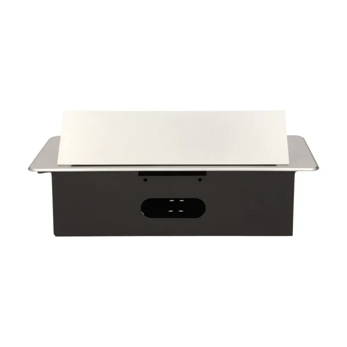 141045 - Recessed furniture socket 3x2P+E, silver power supply: 230V AC / 56-60Hz; maximum load: 3600W; protection rating: IP20;