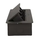 141046 - Recessed furniture socket 3x2P+E, black power supply: 230V AC / 56-60Hz; maximum load: 3600W; protection rating: IP20;