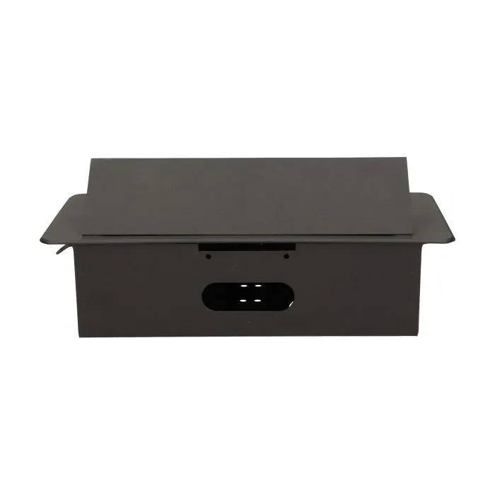 141046 - Recessed furniture socket 3x2P+E, black power supply: 230V AC / 56-60Hz; maximum load: 3600W; protection rating: IP20;