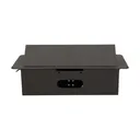 141046 - Recessed furniture socket 3x2P+E, black power supply: 230V AC / 56-60Hz; maximum load: 3600W; protection rating: IP20;