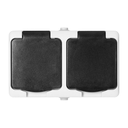 140950 - AQUATIC MINI IP54 Double socket 2x2P+E (Schuko), white/black