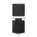 140952 - AQUATIC MINI IP54 Switch + Socket 2P+E (Schuko), white/black