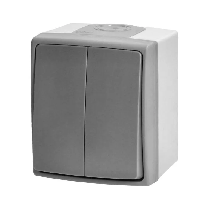 140958 - AQUATIC PRO IP 55 Two-button switch, grey/graphite
