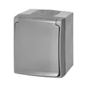 140966 - AQUATIC PRO IP 55 Single socket 2P+E, grey/graphite