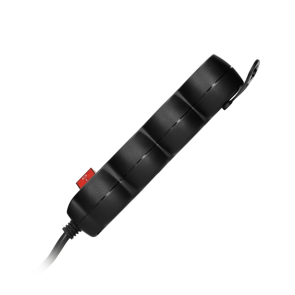 140683-Extension sockets 3x 2P+E with a switch, 1.5m H05VV-F 1x1.5mm2, Imax=16A, black