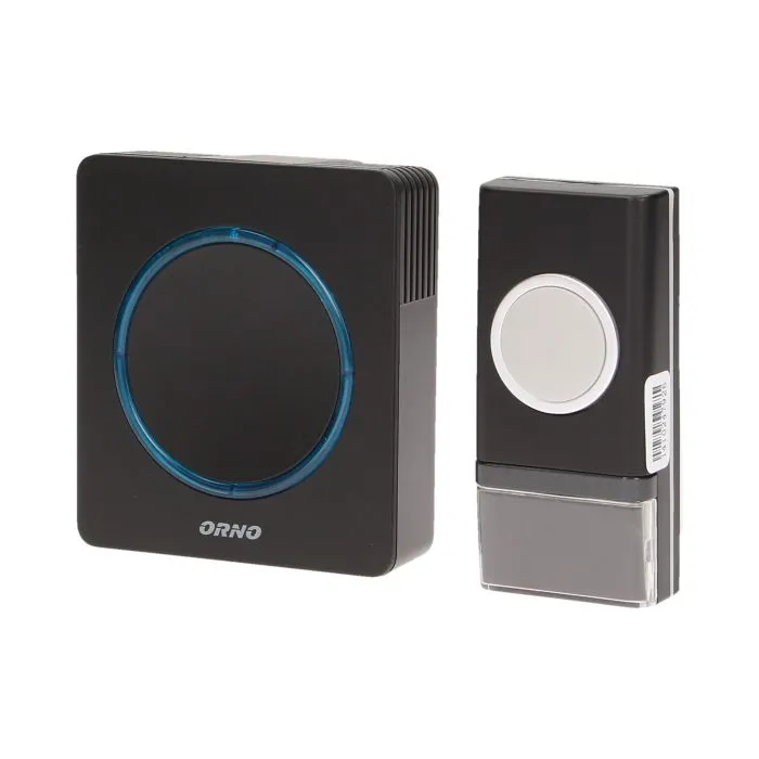 140000-OPERA DC wireless, battery powered doorbell with learning system transmitter 3xAAA, range in open field- up to 100m; waterproof button (IP44); 48 selectable ring-tones-ORN