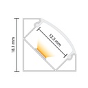 109032 - 1 meter Corner Aluminium Profile for LED Strip Multi Purpose Use White - LDL