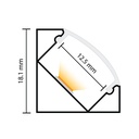 109030 - 1 meter Corner Aluminium Profile for LED Strip Multi Purpose Use Black - LDL
