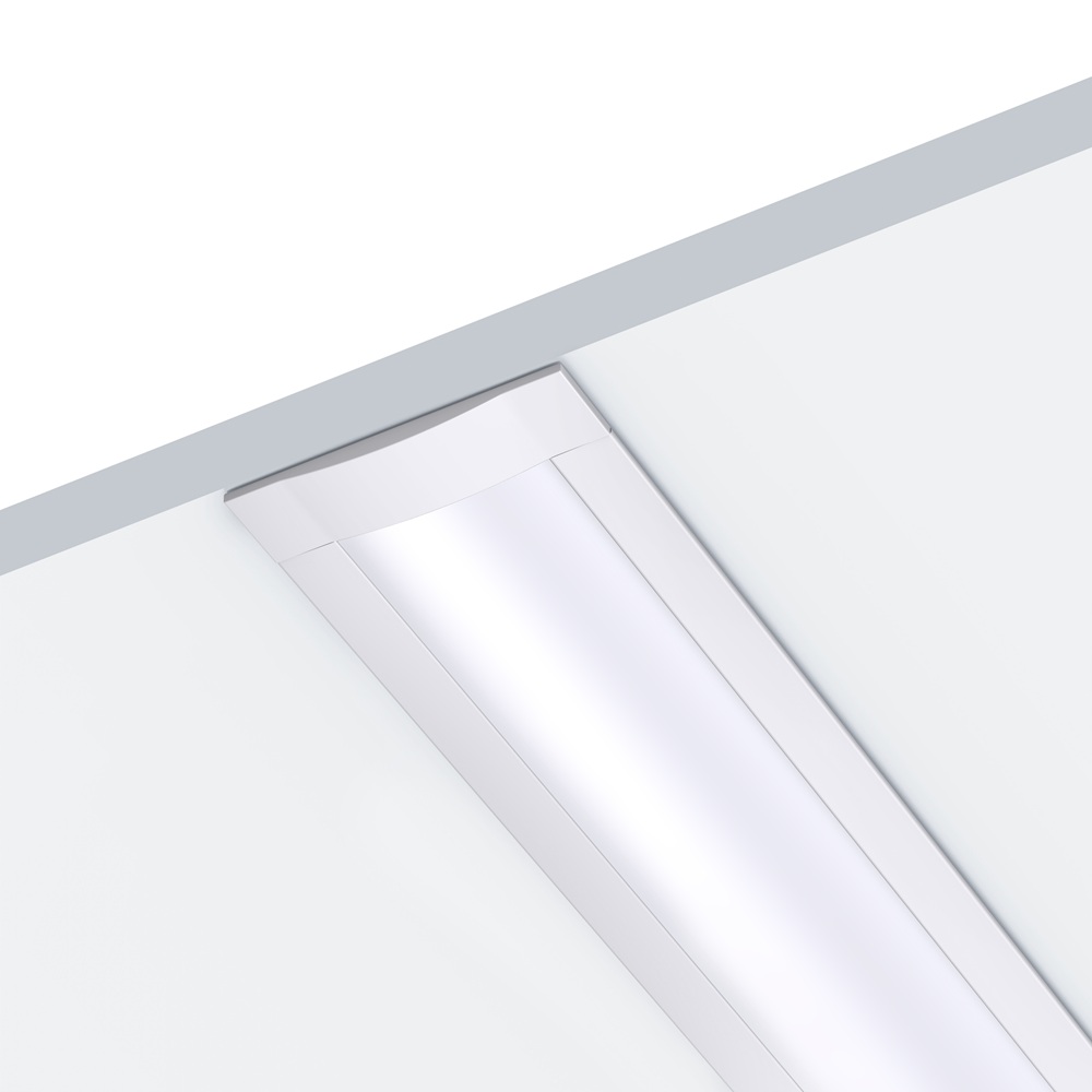 109034 - 2 meters Recessed Aluminium Profile for LED Strip Multi Purpose Use, MDF, Drywall, Tile White - LDL