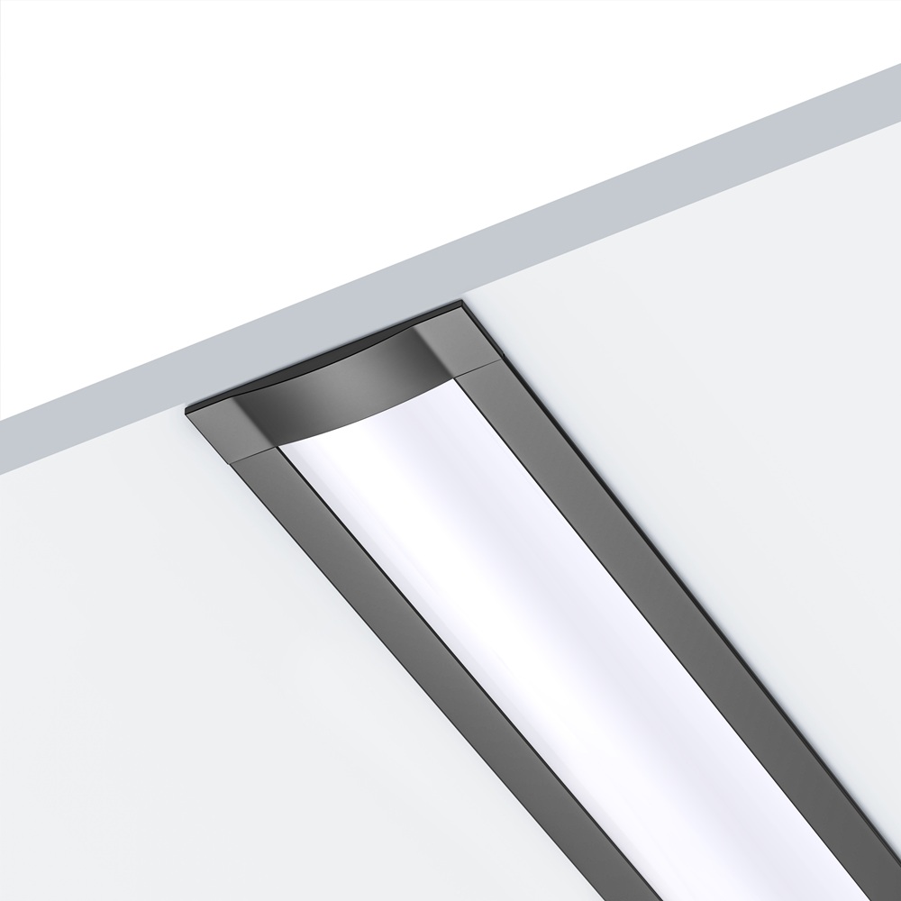 109070 - 1 meter Recessed Aluminium Profile for LED Strip Multi Purpose Use, MDF, Drywall, Tile Black - LDL