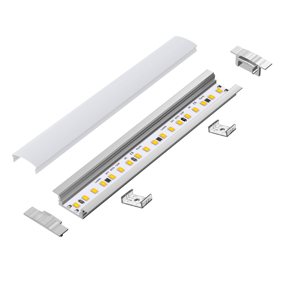 109071 - 1 meter Recessed Aluminium Profile for LED Strip Multi Purpose Use, MDF, Drywall, Tile ALU - LDL