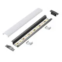 109072 - 2 meters Recessed Aluminium Profile for LED Strip Multi Purpose Use, MDF, Drywall, Tile Black - LDL