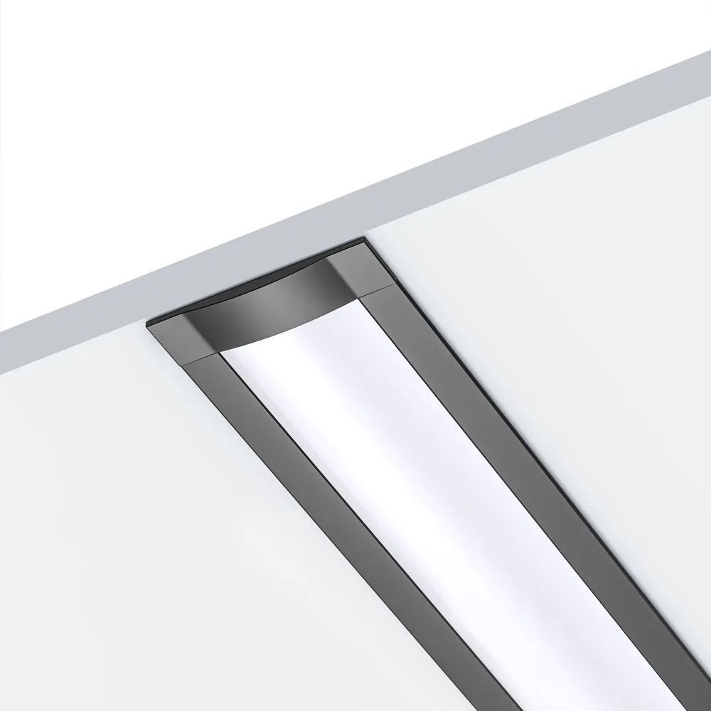 109072 - 2 meters Recessed Aluminium Profile for LED Strip Multi Purpose Use, MDF, Drywall, Tile Black - LDL