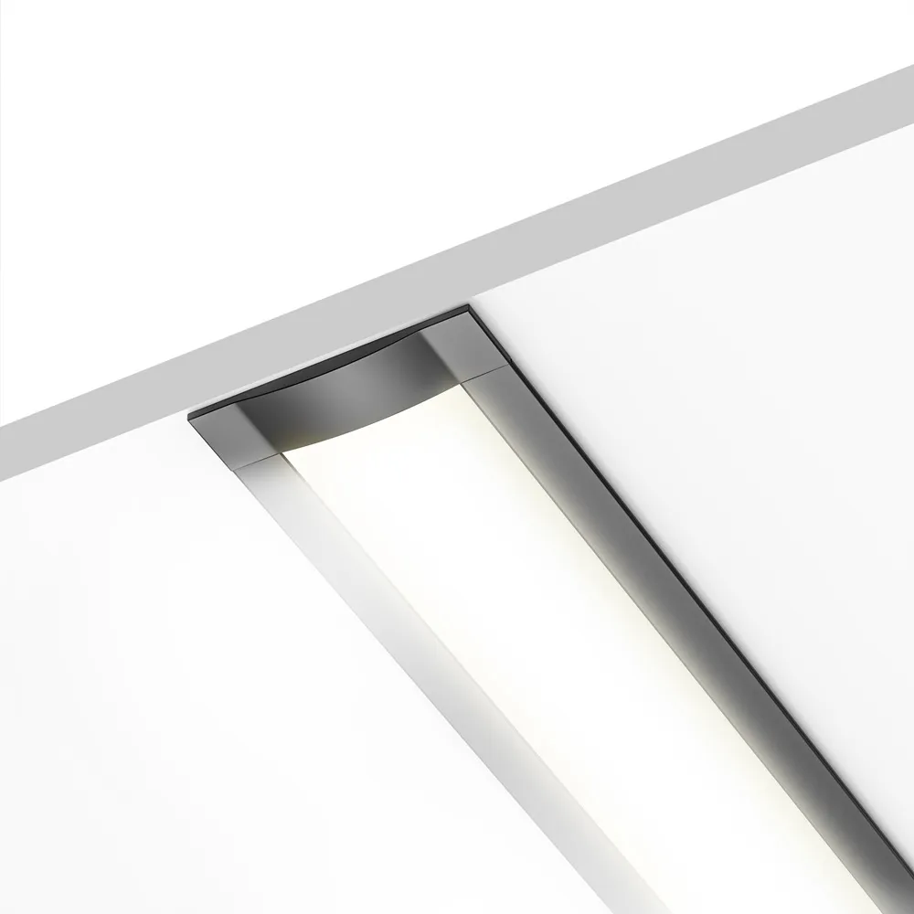 109072 - 2 meters Recessed Aluminium Profile for LED Strip Multi Purpose Use, MDF, Drywall, Tile Black - LDL