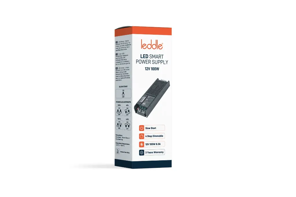 Leddle 12V 100W LED Strips Adapter Back.webp