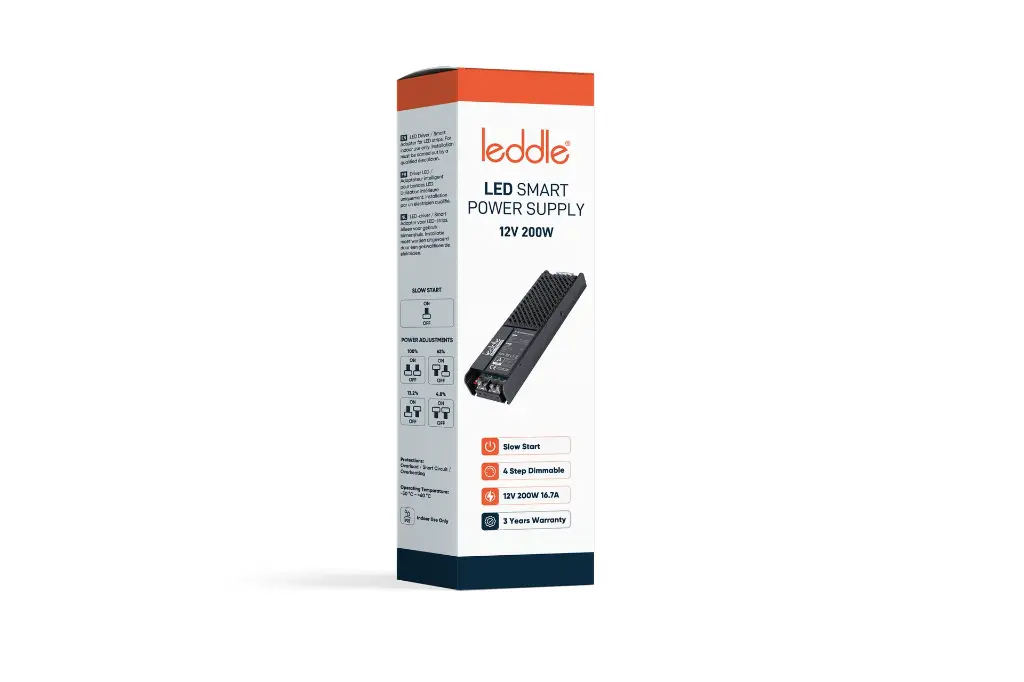 Leddle 12V 200W LED Strips Adapter-Front.webp