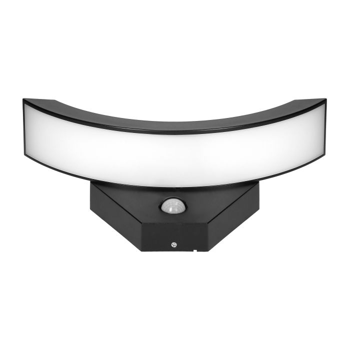 140051-SPINEL LED 10W garden luminaire, black with PIR motion sensor, 140°, 800lm, IP54, 4000K, IK10-ORN
