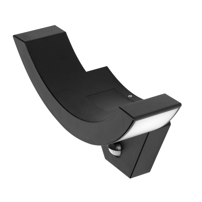 140051-SPINEL LED 10W garden luminaire, black with PIR motion sensor, 140°, 800lm, IP54, 4000K, IK10-ORN