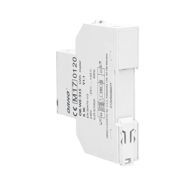 140067- 1-phase multi-tariff energy meter wtih RS-485, 100A MID, 1 module, DIN TH-35mm