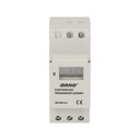 140077-DIN rail digital timer 16 time programs; daily or weekly cycle; 12 or 24 hour mode; wyświetlacz LCD-ORN